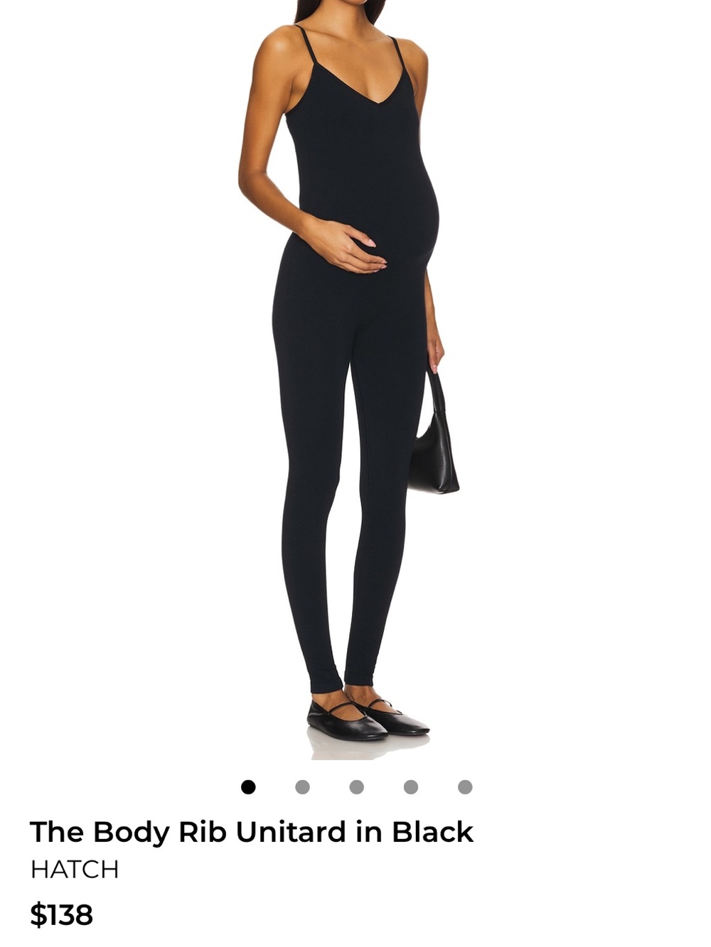 Hatch Black Ribbed Maternity Jumpsuit